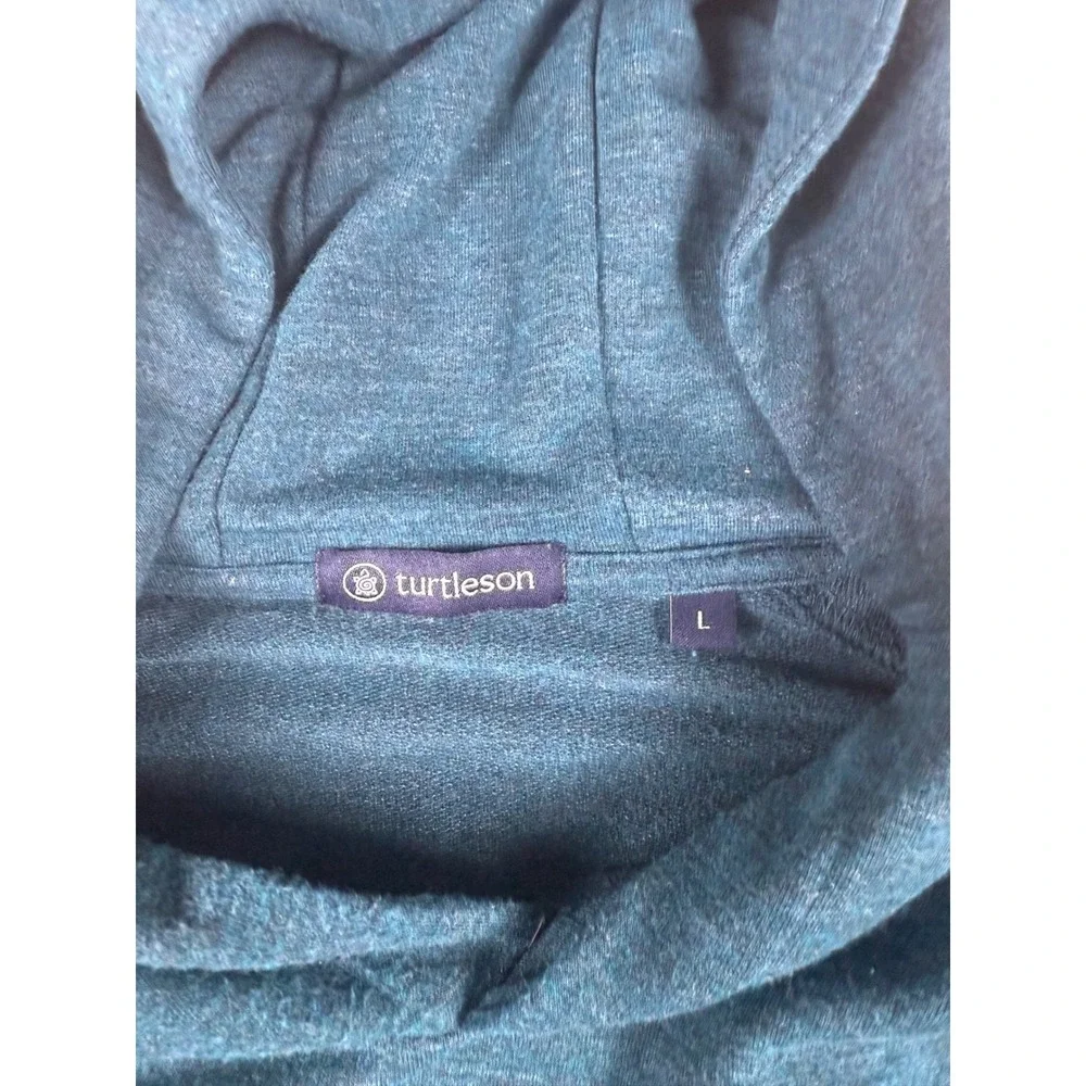 Turtleson Hoodie Large Teal Gamble Sands Scarecrow Raglan Pullover Mens